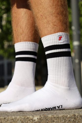 Retro Sk8erboy – white socks in premium style