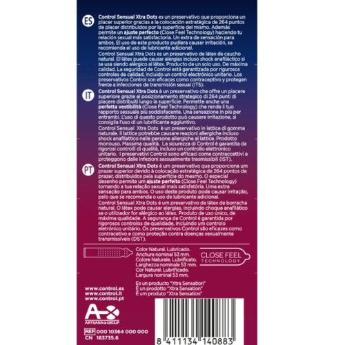 CONTROL - XTRA DOTS 12 Pieces Premium Intimate Groomer