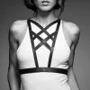 Bijoux Indiscrets - black crossed armor with neck