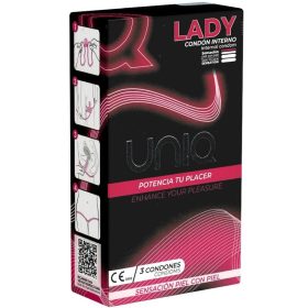 UNIQ – latex-free female condoms with suspenders, 3 pcs