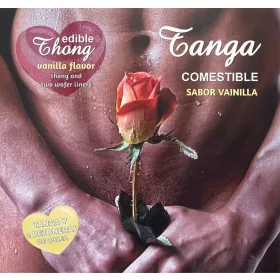   HOTFLOWERS – Men's Thong + 2 Vanilla Wafer Brushes for Nipples