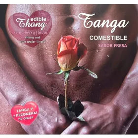   HOTFLOWERS - Men's thong + nipple with 2 strawberry wafers