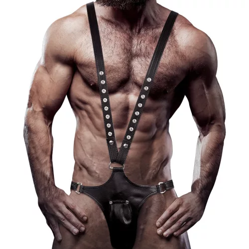 FETISH V-Neck Belt – for men in eco-leather design