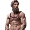 Fetish – Men's Eco-Leather Chest Strap Black/P Red