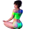 CHILIROSE - sensual green top and short set in size S/M