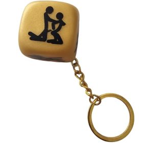   Diablo Picante – gold checkered keychain with arousing poses