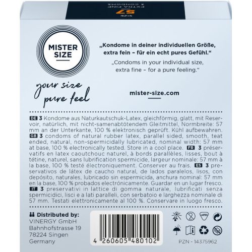 MISTER SIZE - Premium magnum condoms 57 mm, 3 pcs