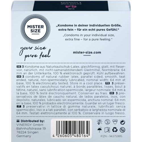 MISTER SIZE - XXL premium condoms (64 mm, 3 pcs)