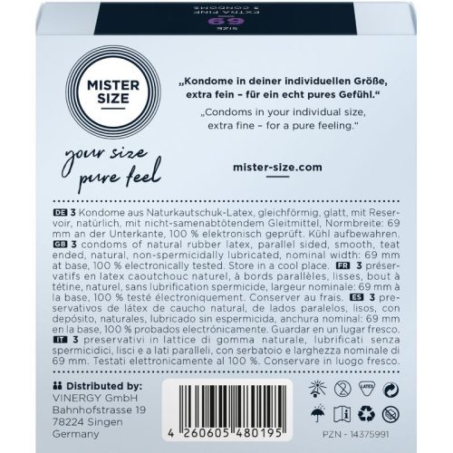 MISTER SIZE - XXXL Condoms 69 mm (3 pcs) For premium comfort