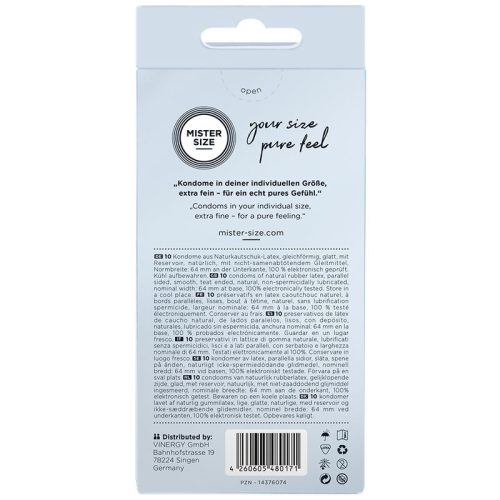 MISTER SIZE – premium XXL condoms 64 mm (10 pcs)