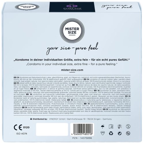 MISTER SIZE – XXXL Condoms 69 mm (36 pcs) Premium Protection