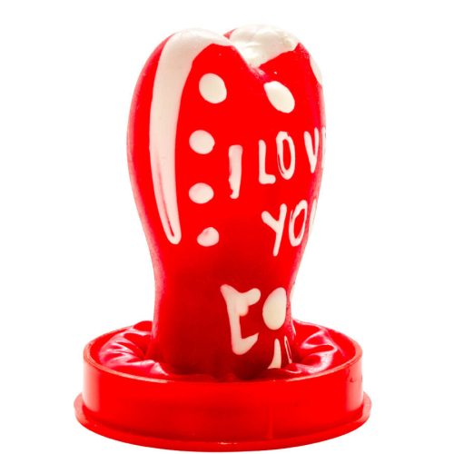 CONDOMERIE – hand-painted "I love you" heart condom