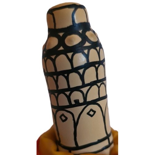 CONDOMERIE - hand-painted Piza-tower patterned condom