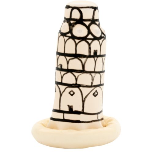 CONDOMERIE - hand-painted Piza-tower patterned condom