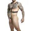 MOB - silver harness with chains, one size