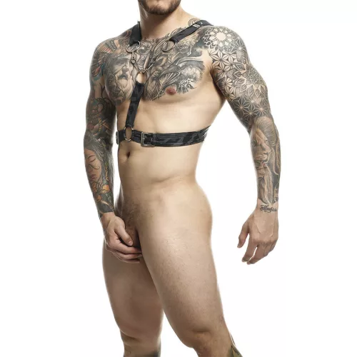 MOB - silver harness with chains, one size