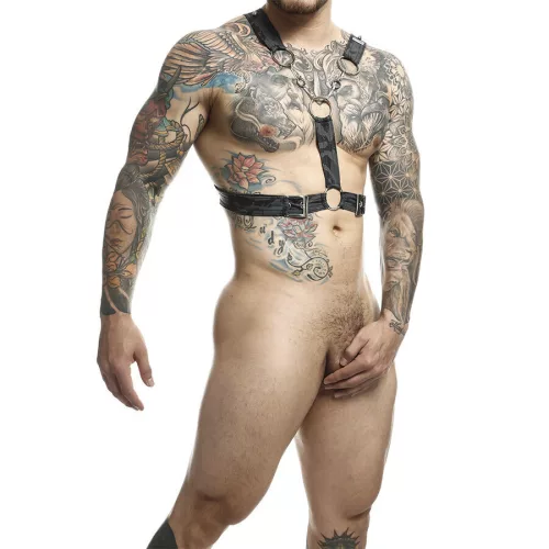 MOB - silver harness with chains, one size