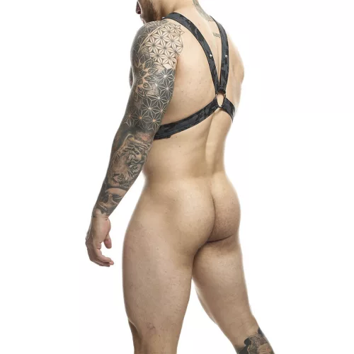 MOB - silver harness with chains, one size
