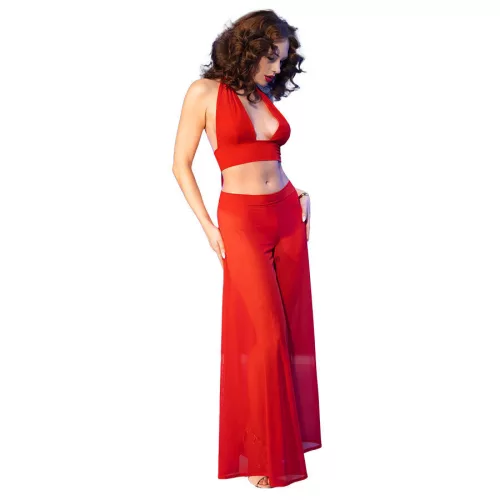 CHILIROSE - sensual red top and trouser set in size L