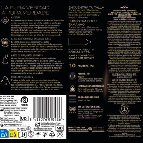 Durex - Total Connection XL, Latex-Free Condoms 10 pcs