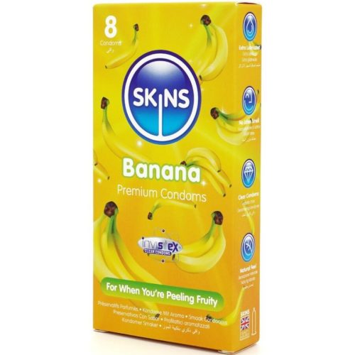 SKINS – premium banana flavoured condom pack (8 pcs)