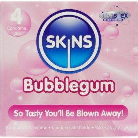 SKINS - Bubblegum flavoured premium condom pack of 4 pcs