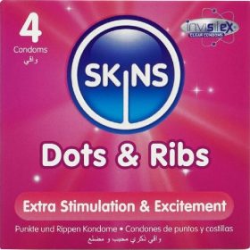 SKINS - Premium Condoms Pack of 4 with Dots and Pleats