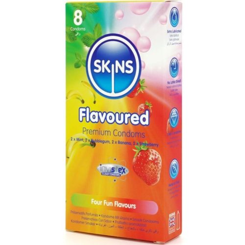 SKINS – premium, flavored condom pack (8 pcs)