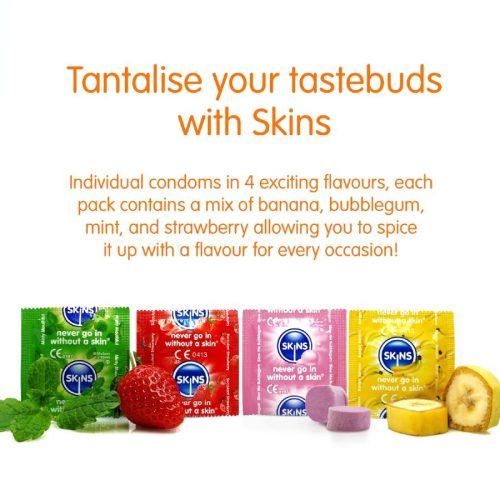 SKINS – premium, flavored condom pack (8 pcs)