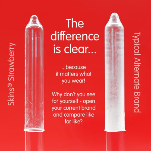 SKINS – strawberry flavored premium condoms pack of 8