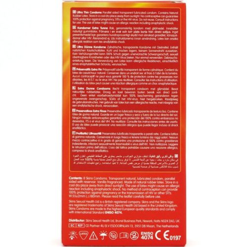 SKINS – ultra-thin premium condoms in a pack of 8
