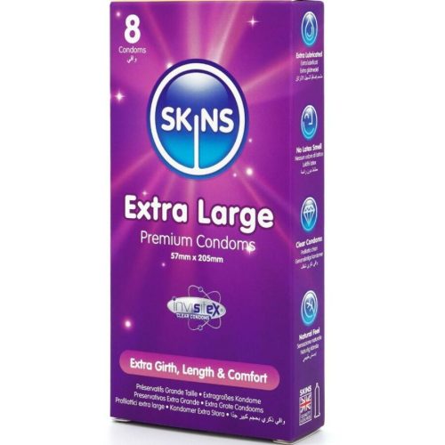 SKINS - extra nagy prémium óvszerek 8 darabos csomagban