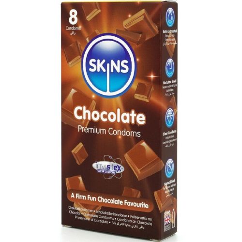 SKINS - premium chocolate flavored condoms, 8 pcs