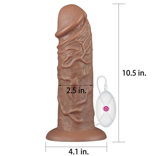 10,5' realistischer pummeliger vibrierender Dildo-Braun