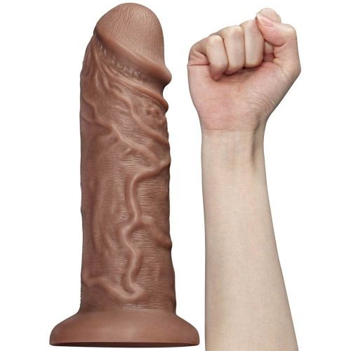 10,5' realistischer pummeliger vibrierender Dildo-Braun