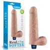 9" REAL SOFTEE wiederaufladbarer vibrierender Dildo (Flesh)