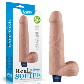  9" REAL SOFTEE wiederaufladbarer vibrierender Dildo (Flesh)