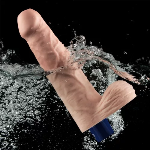 9" REAL SOFTEE wiederaufladbarer vibrierender Dildo (Flesh)