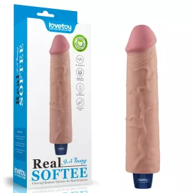   9,5" REAL SOFTEE wiederaufladbarer vibrierender Dildo (Fleisch)