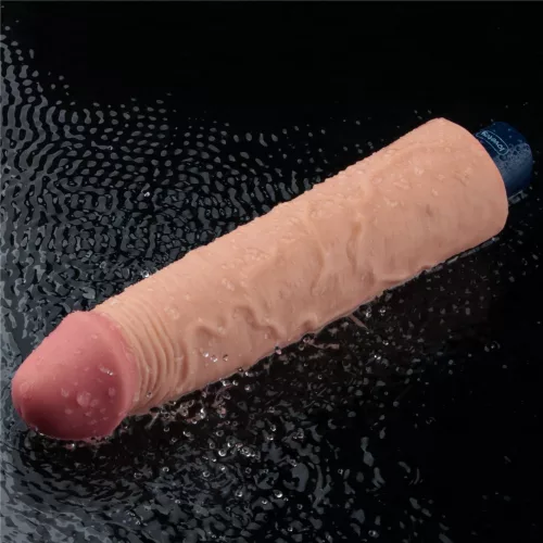 9,5" REAL SOFTEE wiederaufladbarer vibrierender Dildo (Fleisch)