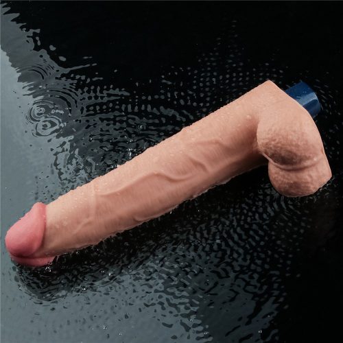 10,5" REAL SOFTEE wiederaufladbarer vibrierender Dildo (Fleisch)_B15O50_4