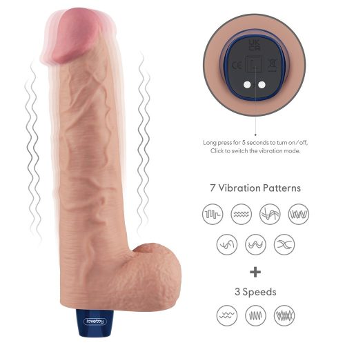 10,5" REAL SOFTEE wiederaufladbarer vibrierender Dildo (Fleisch)_B15O50_4