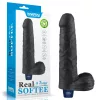 9" REAL SOFTEE wiederaufladbarer vibrierender Dildo (Schwarz)_B15O50_4