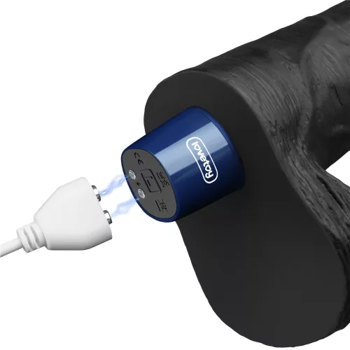 9" REAL SOFTEE wiederaufladbarer vibrierender Dildo (Schwarz)_B15O50_4