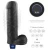 9" REAL SOFTEE wiederaufladbarer vibrierender Dildo (Schwarz)_B15O50_4