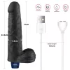 9" REAL SOFTEE wiederaufladbarer vibrierender Dildo (Schwarz)_B15O50_4