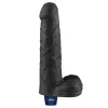 9" REAL SOFTEE wiederaufladbarer vibrierender Dildo (Schwarz)_B15O50_4