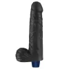 9" REAL SOFTEE wiederaufladbarer vibrierender Dildo (Schwarz)_B15O50_4
