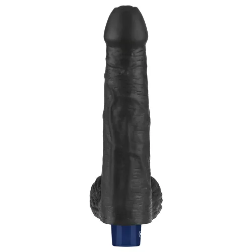 9" REAL SOFTEE wiederaufladbarer vibrierender Dildo (Schwarz)_B15O50_4