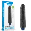 9,5" REAL SOFTEE wiederaufladbarer vibrierender Dildo (Schwarz)_B15O50_4